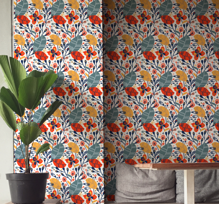 tapety na stenu príroda kvetinový listový dizajn - Tenstickers