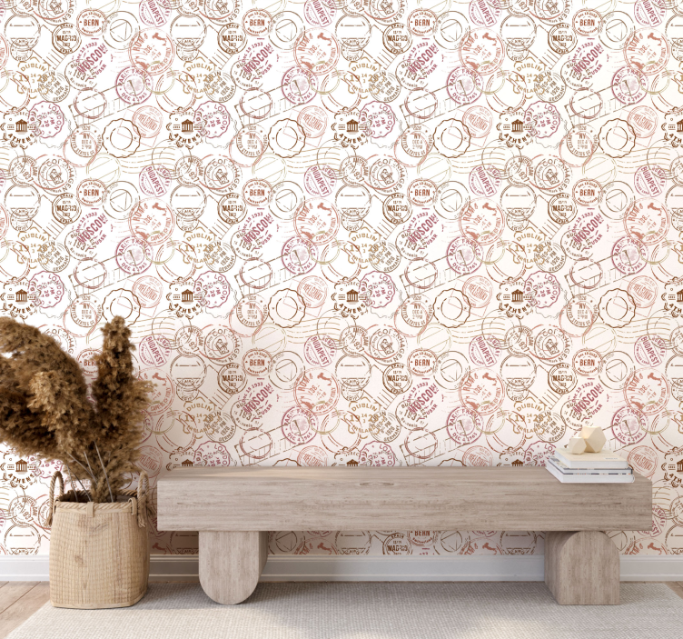 Retro pečiatky vintage tapety - Tenstickers