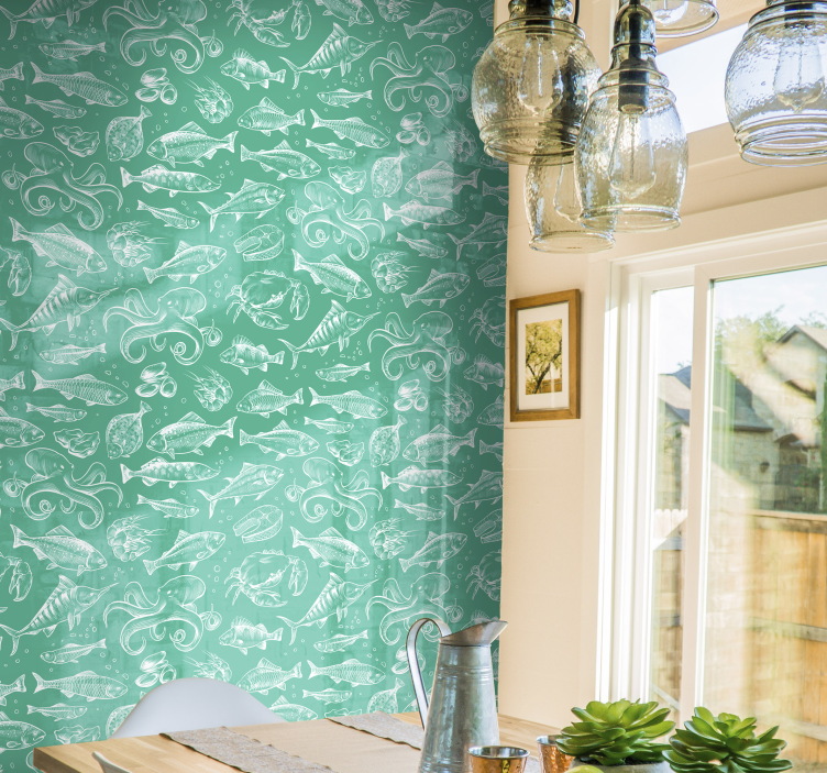 Skica ryby ručne kresliť zvieracie tapety - Tenstickers