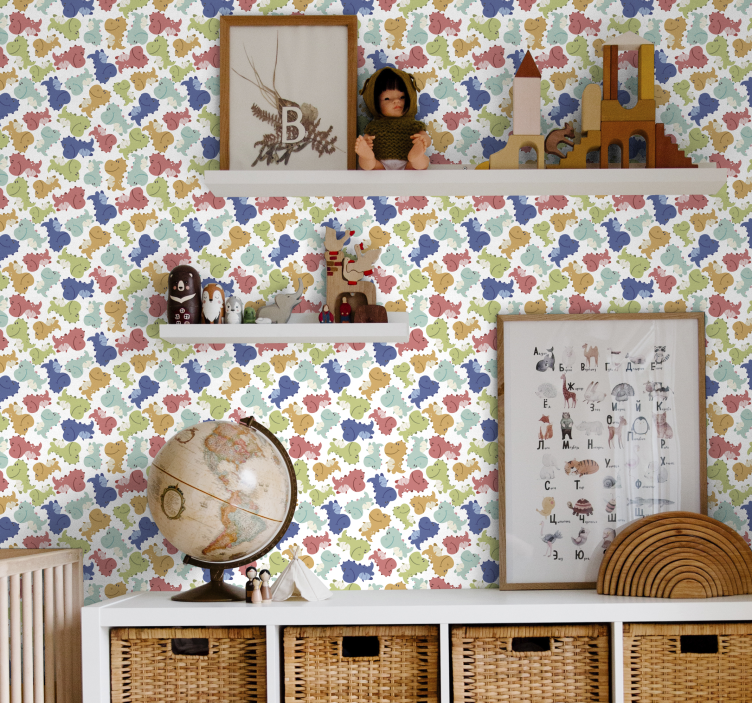 tapeta dinosaury veselý vzor dinosaura - Tenstickers