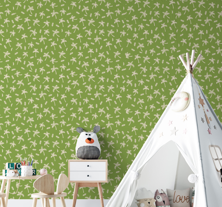 tapeta listy kvetinová zeleň - Tenstickers