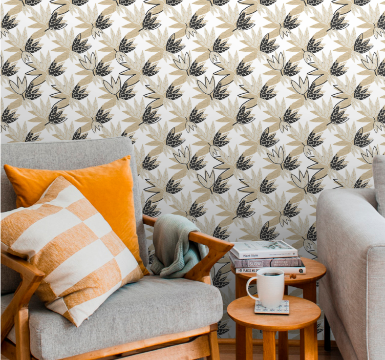 tapeta listy listový botanický dizajn - Tenstickers