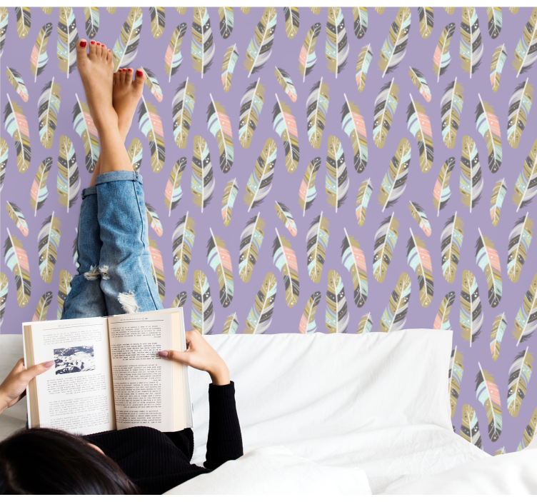 tapeta listy pernaté vzory - Tenstickers