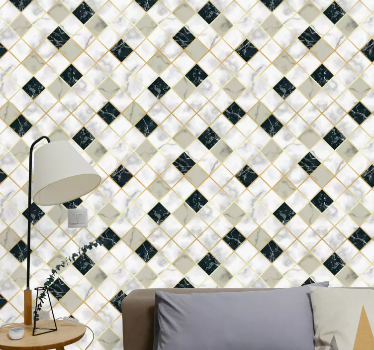 tapeta mramor elegantný diamantový vzor - Tenstickers