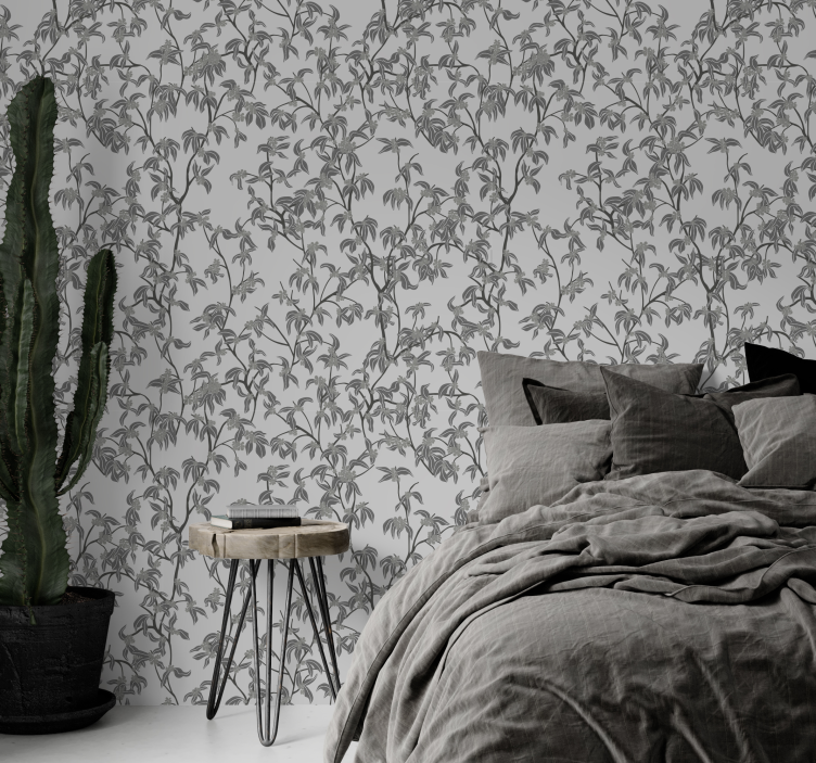 tapeta na čelo postele minimalistické stromy - Tenstickers