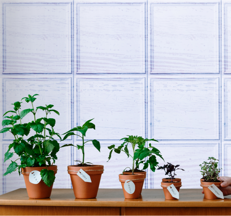 tapeta obkladačky modro-biely vzor - Tenstickers