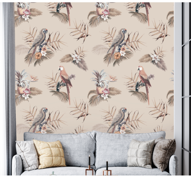 tapeta s papagájme elegancia tropických papagájov - Tenstickers