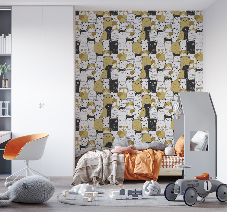 tapeta do detskej izby vzor krásnych psov - Tenstickers