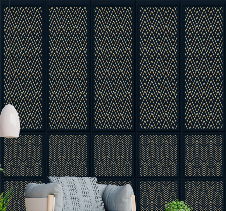 tapety do spálne štýlové kľukaté čiary - Tenstickers