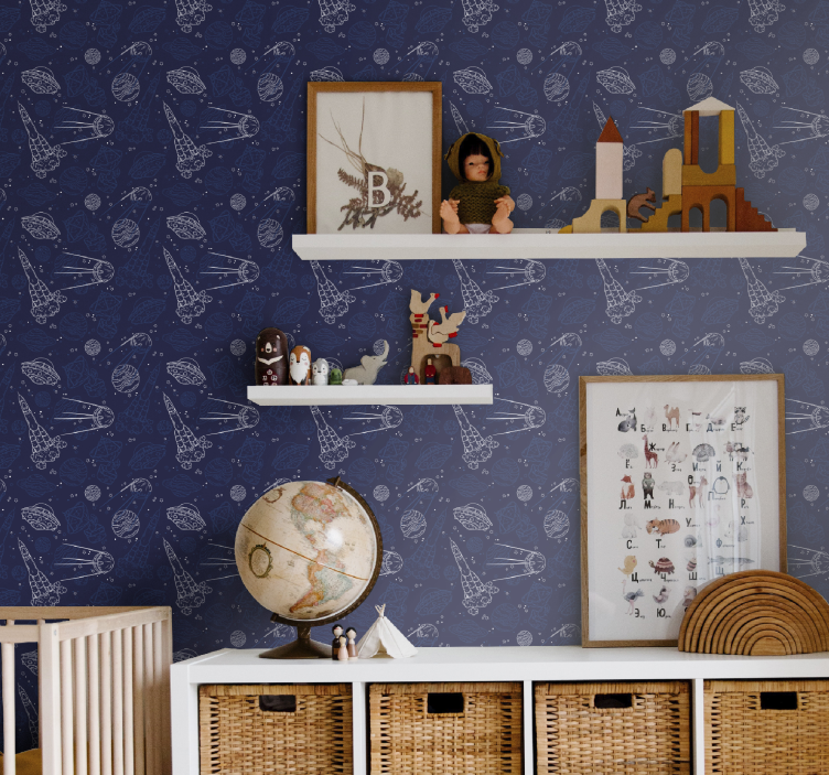 Detská tapeta vesmírny náčrt - Tenstickers