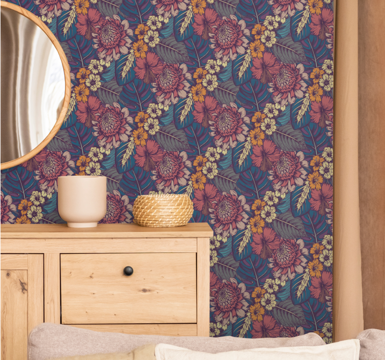 tapety na stenu kvety botanický vintage vzor - Tenstickers