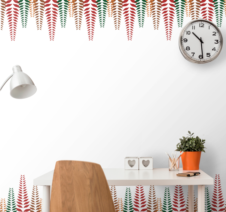 tapety na stenu kvety elegantné tvary papradí - Tenstickers