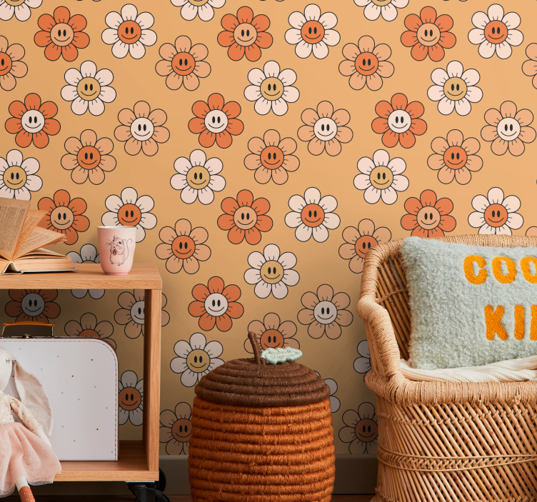 tapety na stenu kvety usmievavý kvetinový vzor - Tenstickers
