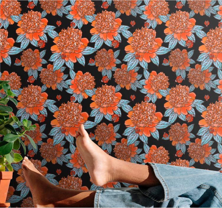 tapety na stenu kvety žiarivý farebný dizajn - Tenstickers