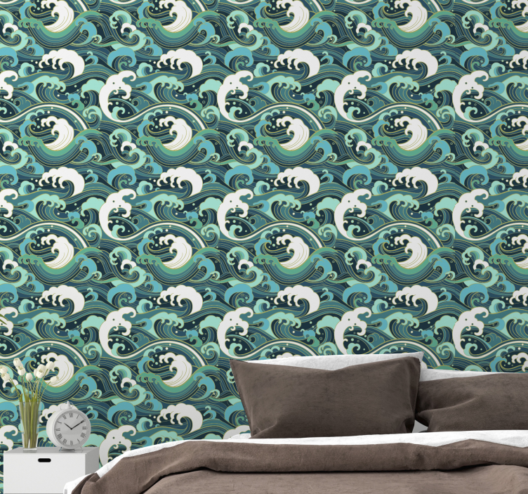 tapety na stenu príroda elegantné morské vlny - Tenstickers