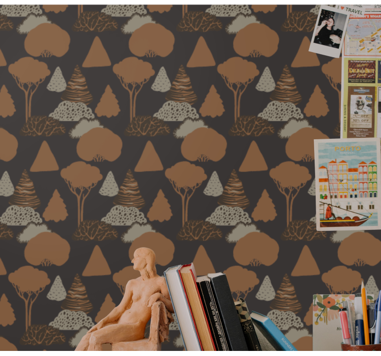 tapety na stenu príroda silueta lesa - Tenstickers