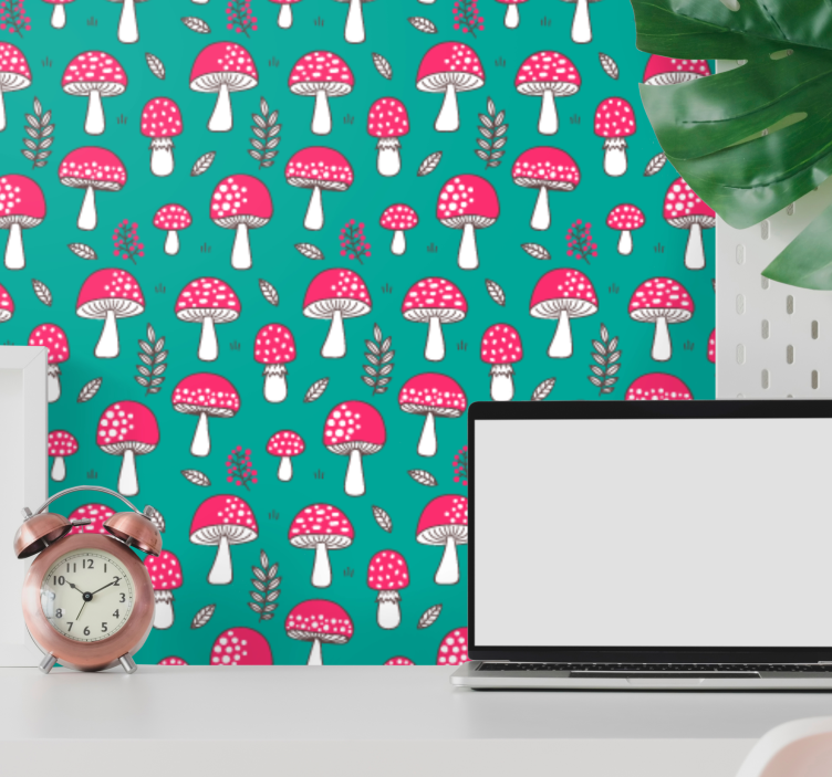 tapety na stenu príroda vzor lesných húb - Tenstickers