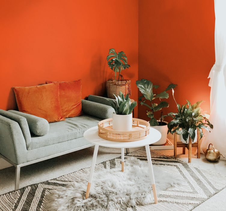 Dizajn tapety oranžovej farby - Tenstickers