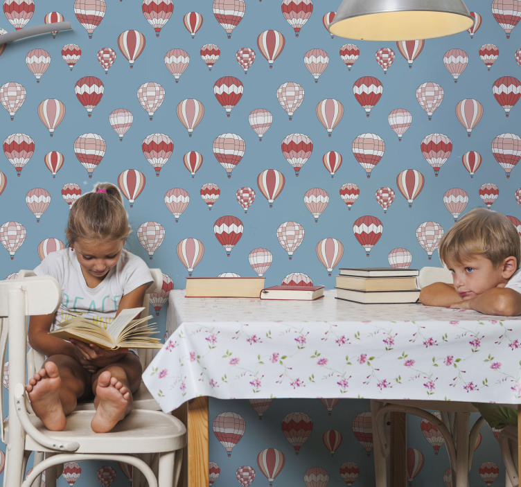 Detské tapety ružové teplovzdušné balóny - Tenstickers