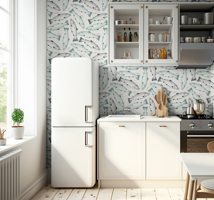 tapety s rybami motív lososa - Tenstickers