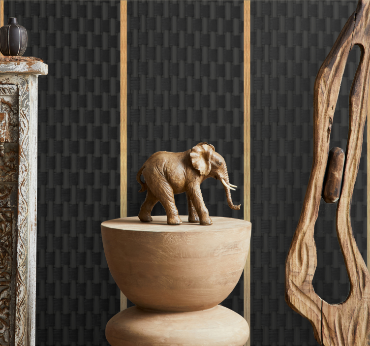 rôzne vzorované tapety čierny textúrovaný vzor - Tenstickers