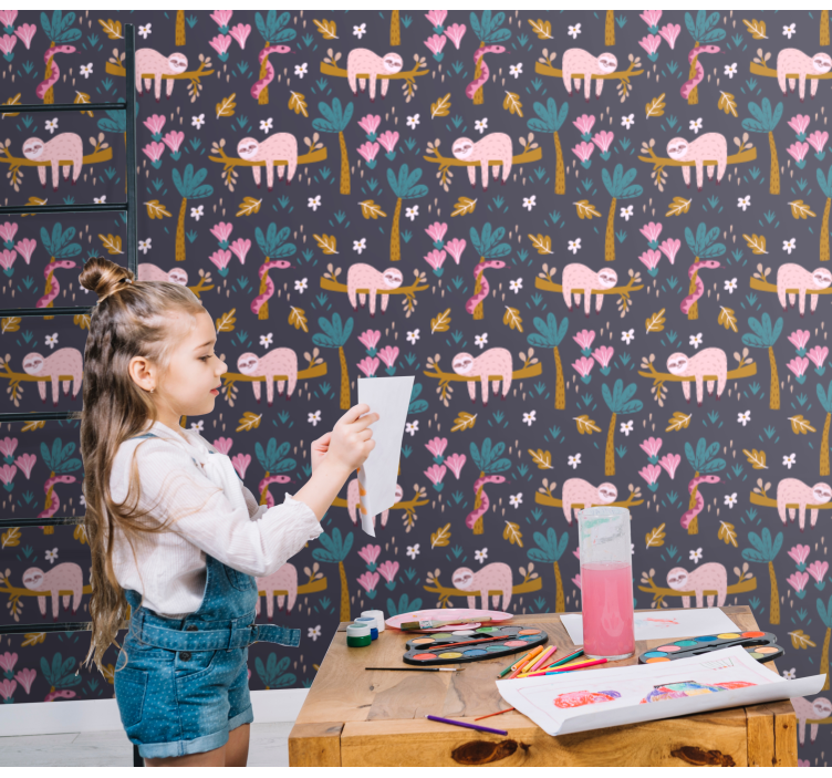 Zvieratá tapety ružové leňochy - Tenstickers