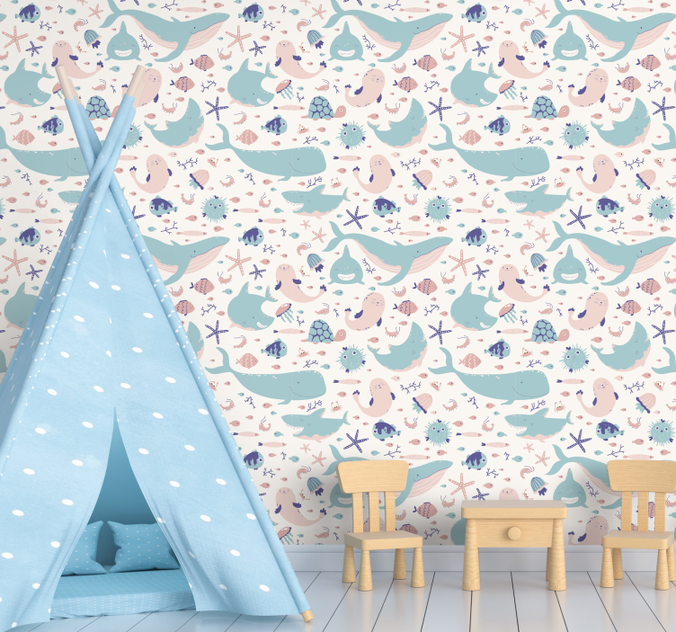 Tapety zvierat tmavých a svetlomodrých žralokov - Tenstickers