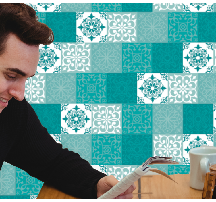 Tyrkysové dlaždice tapety - Tenstickers