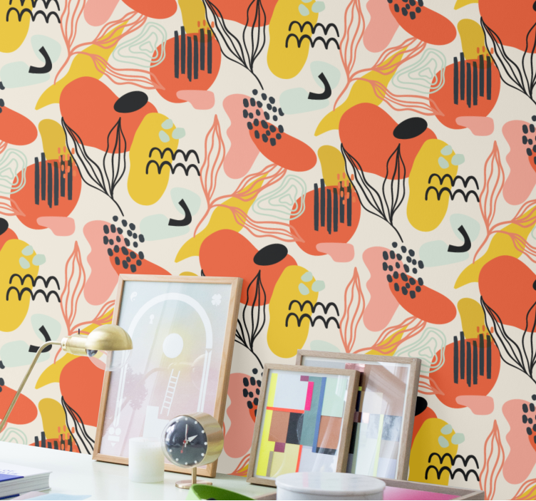 umelecké tapety abstraktné organické tvary - Tenstickers