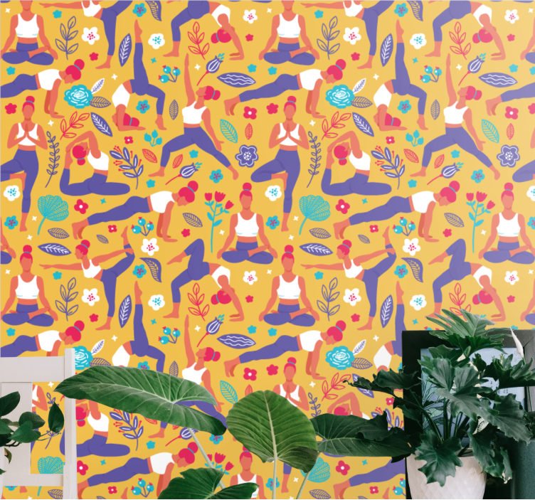 umelecké tapety jóga predstavuje vzor - Tenstickers