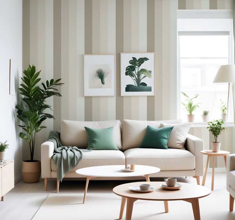 vertikálne pruhované tapety béžové odtiene - Tenstickers