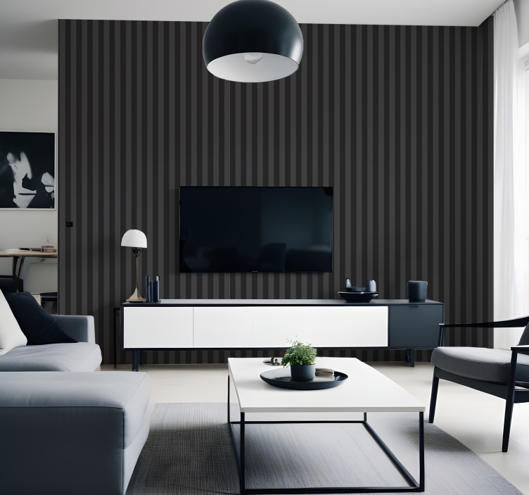 vertikálne pruhované tapety čierne odtiene - Tenstickers