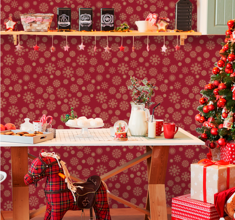 vianočné tapety mrazivý kvetinový dizajn - Tenstickers