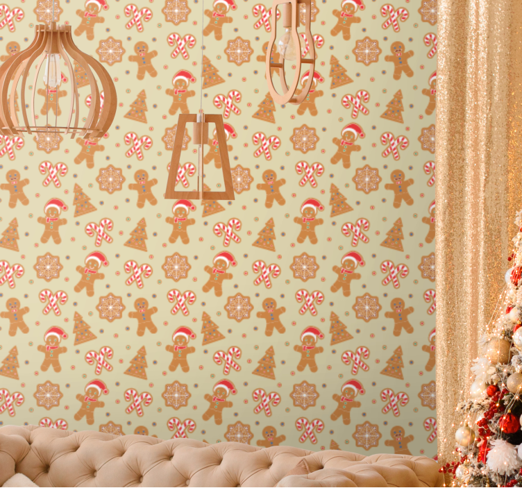 vianočné tapety sviatočné perníkové figúrky - Tenstickers