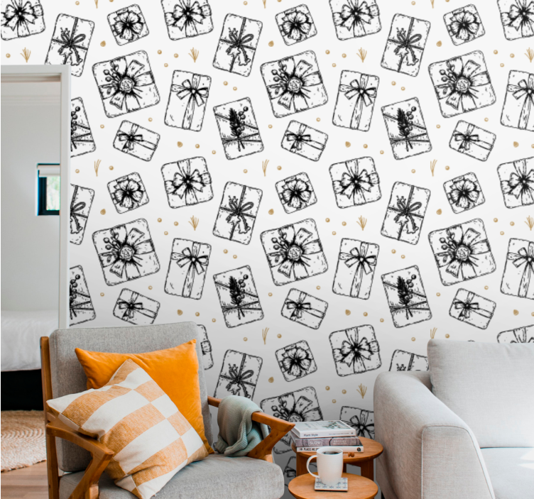 vianočné tapety vzory darčekových mašličiek - Tenstickers