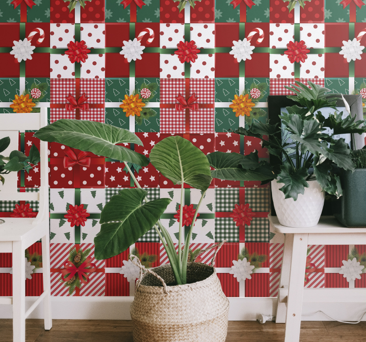 vianočné tapety vzory slávnostných darčekov - Tenstickers