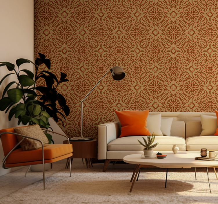 Vinobranie mandaly prvky kvetinové tapety - Tenstickers