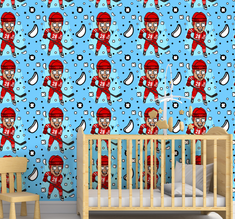 Vtipná detská tapeta hokejistu - Tenstickers