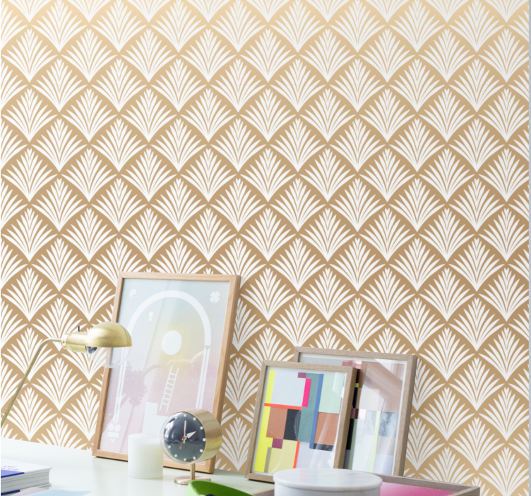 Zlaté listy art dekor štýl chodba tapety - Tenstickers