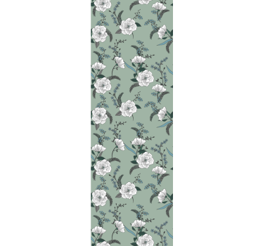 tapety na stenu kvety elegantný motív kvetov zelenej - Tenstickers