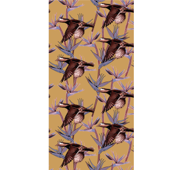 tapeta vtaky húfne tropický motív - Tenstickers