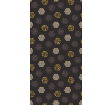 Tapety do kancelárie nordic zlaté hexagóny - Tenstickers