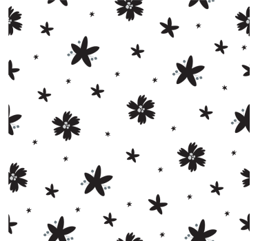 Tapety na stenu kvety čiernobiele kvetinové vzory - Tenstickers