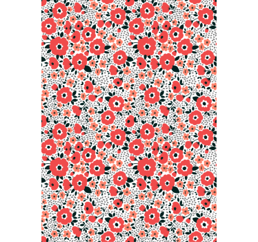 Tapety na stenu kvety abstraktný vzor červených makov - Tenstickers