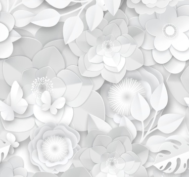3d biele kvety tapety - Tenstickers