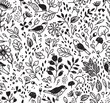 tapety na stenu kvety botanický vtáčí vzor - Tenstickers