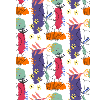 tapety na stenu kvety botanický vzor náčrtu - Tenstickers