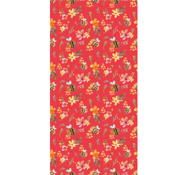 tapety na stenu kvety včelí kvetinový vzor - Tenstickers