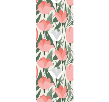 tapety na stenu kvety botanický vzor tulipánov - Tenstickers