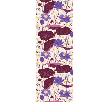 tapety na stenu kvety modrý a fialový vzor - Tenstickers